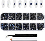 Beadsland 2500st Glas Nailart Strasssteine ​​​​Kristall Flatback Edelsteine ​​​​Runde, ​​Für Handwerk Gemischt 8 Größen SS4 ~ SS30 Mit Picking Pinzette Und Stift (Kristall Weiss)