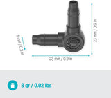 L-stycke för Gardena Micro-Drip 4,6 mm (3/16 tum): För att ändra distributionsriktning och dropplinjer med 90 grader, knäckfri installation, enkel och flexibel anslutningsteknik (13212-20)