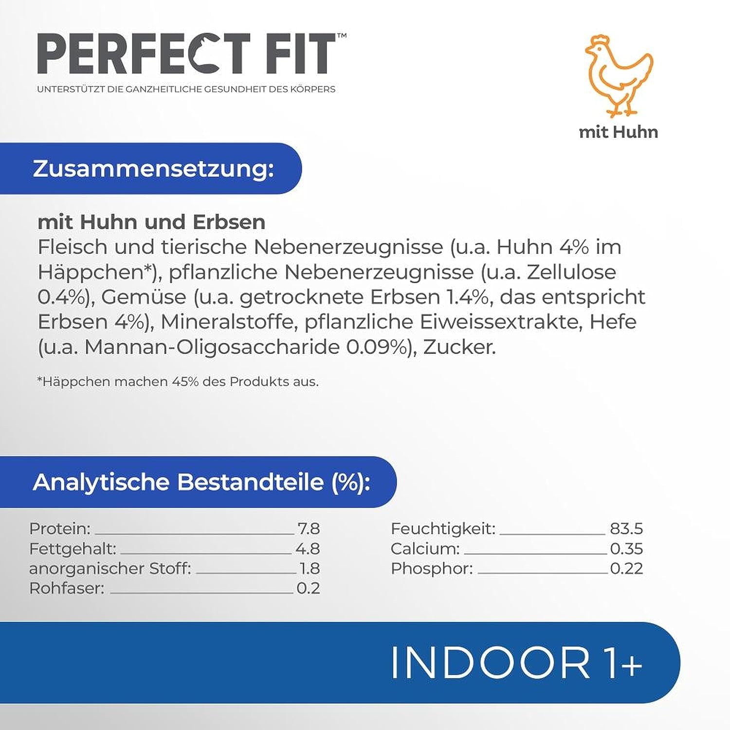 PERFECT FIT™ påsar för katter, inomhus, med kyckling, 12 x 85 g