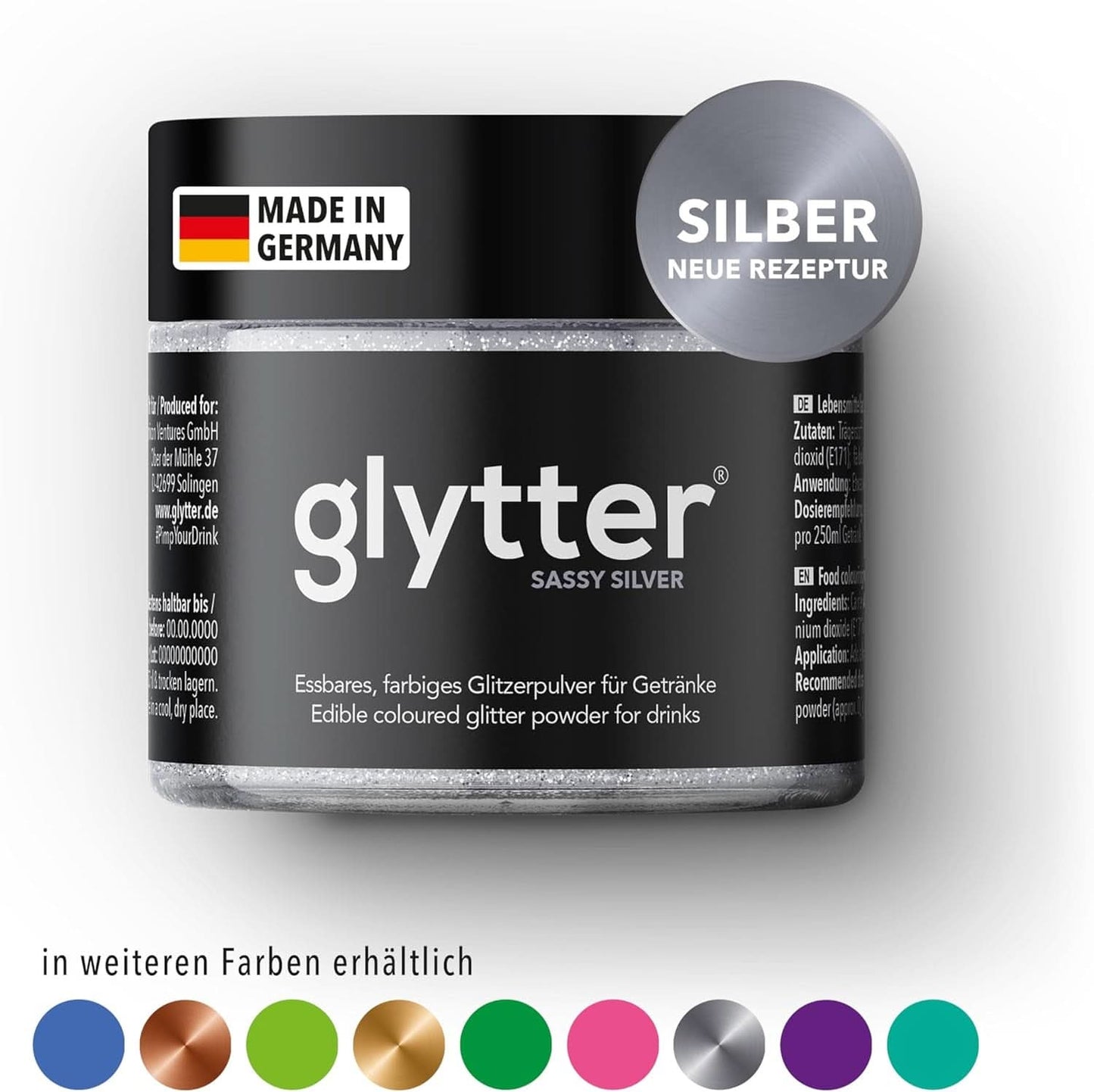 Glitter Glitter Powder For Drinks (Silver) - Ätbart glitter för drinkar, 10 gram Glitter Naty Shop