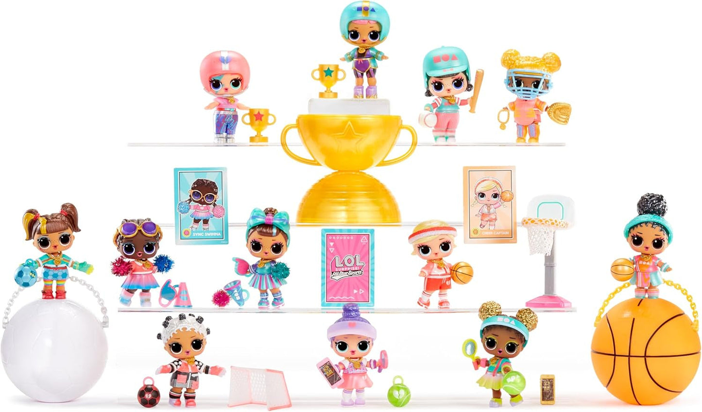 LOL Överraskning! All-Star Sports Vault Tots Collection - Innehåller 1 docka, bepansrad förpackning, 12 samlardockor, 8 tillbehör för uppackning, perfekt för åldrarna 4 och uppåt, Rosa