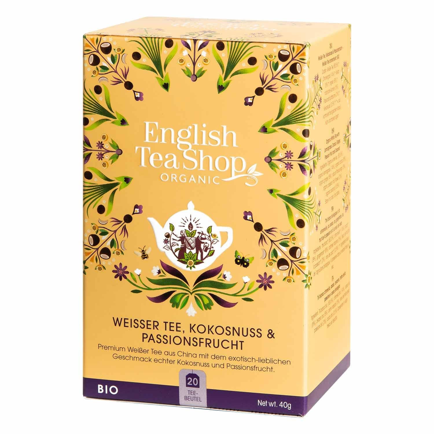 ETS - Vitt te, kokos och passionsfrukt, BIO, 20 tepåsar