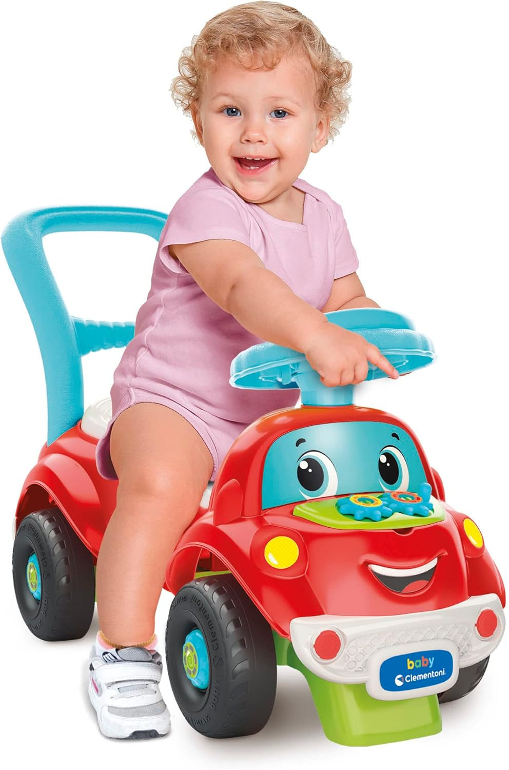 Clementoni - 17747 - Nicolò Go Go 3 i 1 - Åkbil, elektronisk inlärningshögtalare, första steg, ljus och ljud, spel för 1-åringar - Tillverkat i Italien Bebe Toys Naty Shop