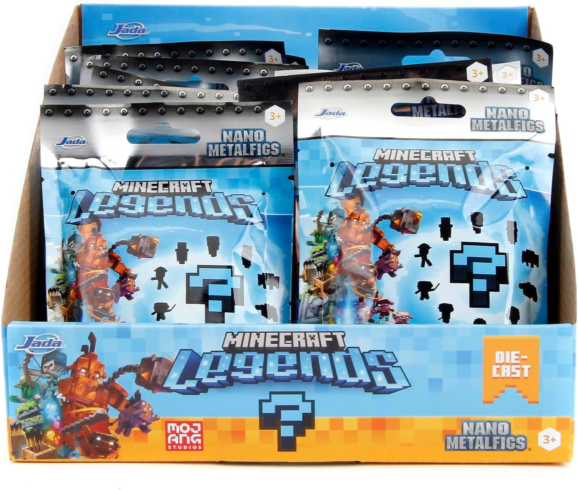 Jada Toys - Minecraft Blind Pack Nanofigs, Wave 2, Minecraft Legends Nano Metal Samlarfigur, Olika modeller, 4 Cm, Ålder 3+, Svarta Actionfigurer Naty Shop