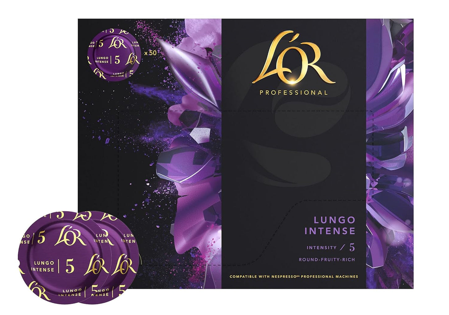 L'OR Suprême Lungo Intense 5, mild, Intensität 5/10, Nespresso* Pro-kompatibel Kaffeekapseln, 50 Kapseln