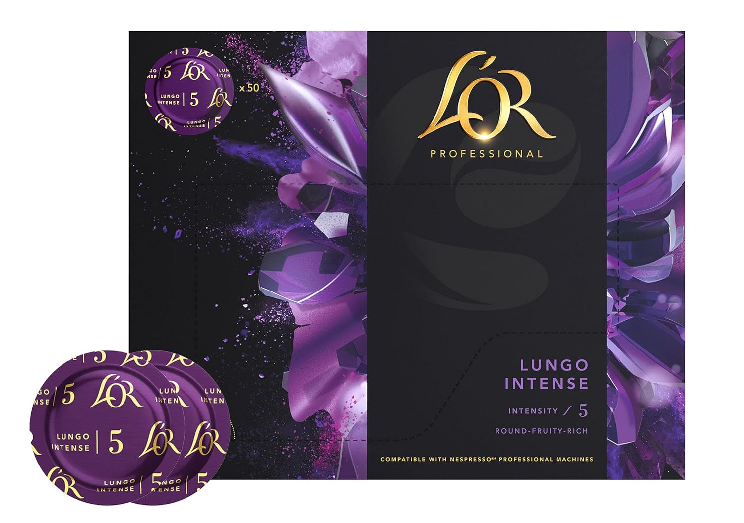L'OR Suprême Lungo Intense 5, mild, Intensität 5/10, Nespresso* Pro-kompatibel Kaffeekapseln, 50 Kapseln