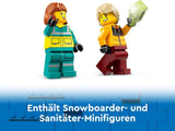 LEGO City Ambulans och Snowboardåkare, Ambulanslekset med leksaksbil och 2 minifigurer, Snowboardåkare och Paramedic Figur, fantasifull present till pojkar och flickor från 4 år 60403 Byggset Besuche den LEGO-Store