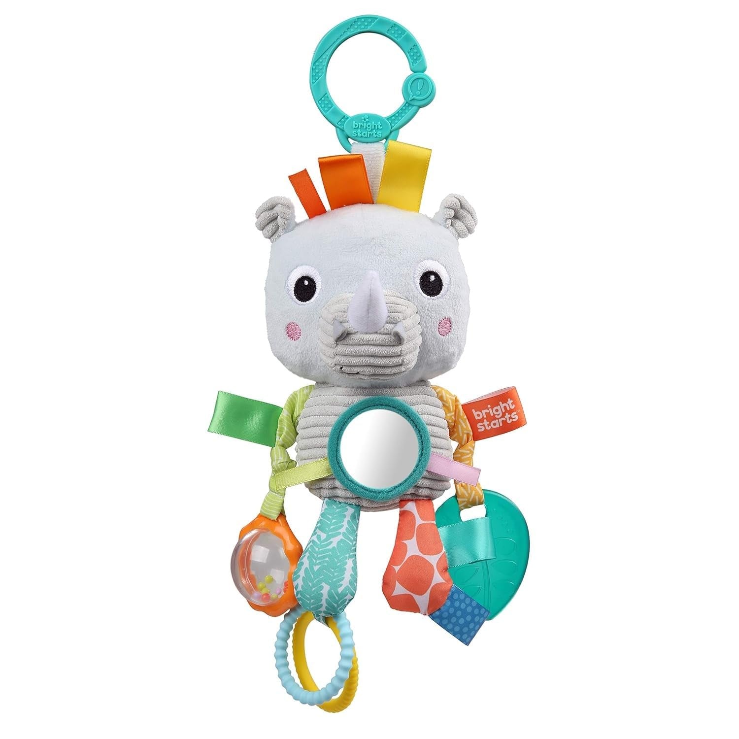 Bright Starts Sroller Toy Sloth - med skallra, spegel och taggieslingor Babyleksaker Naty Shop noshörning