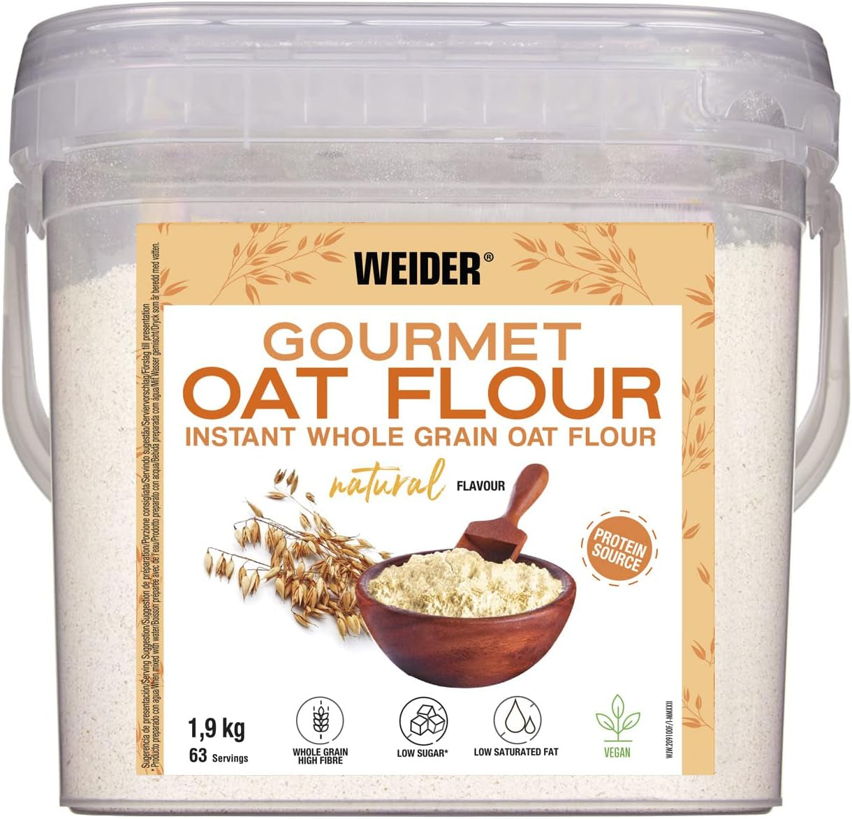Weider Gourmet Oatmeal (1,9 kg) browniesmak. Fullkorns havregryn. Proteinkälla med låg sockerhalt.