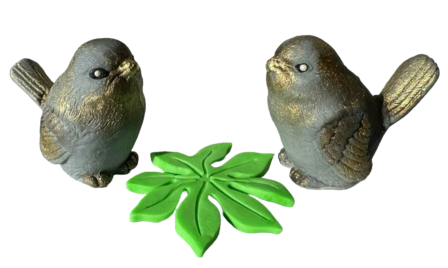 Set med 3 ätliga sockerdekorationer, exotiska fåglar Sugar Paste Decorations Nati Shop