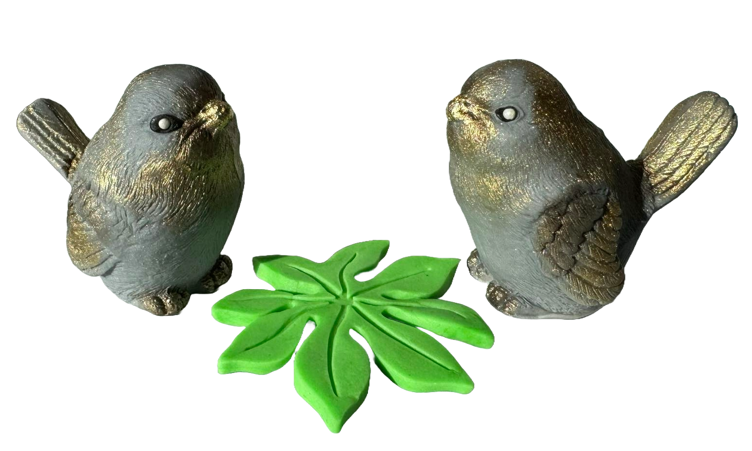 Set med 3 ätliga sockerdekorationer, exotiska fåglar Sugar Paste Decorations Nati Shop