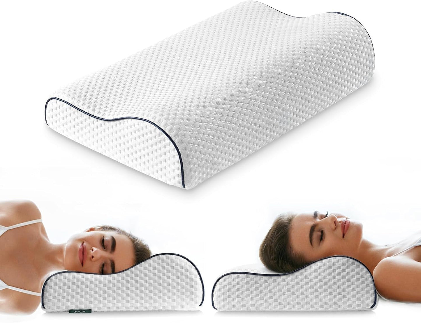 Z-Hom Nackstödskudde, Memory Foam Kudde, Sidosömnskudde, Ergonomisk kudde, Antisnarkningskudde, Ortopedisk sovkudde, Avtagbart överdrag (49 X 30 X 7/10 Cm) Naty Shop Cervikala Ortopediska Kuddar 49 X 30 X 7/10 Cm