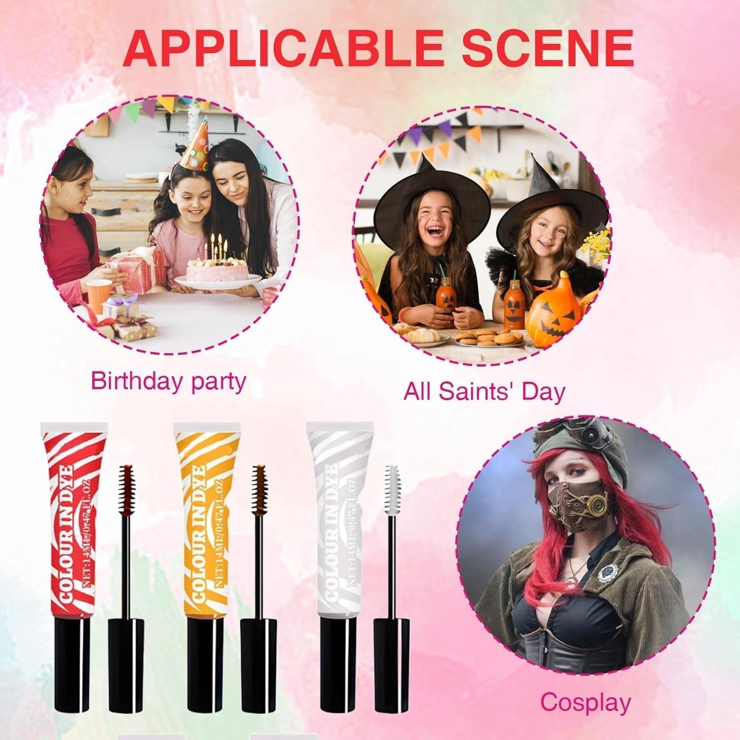 5 färger Barn Temporary Hårfärgning Tvättbar Färg Mascara Hårkrita Salong Hårfärgning Naty Shop