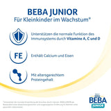 BEBA Junior 1+ mjölkdryck från 1 år, med HMO, åldersanpassat proteininnehåll, endast laktos, ingen palmolja, ingen fiskolja, småbarnsmat, babymjölkspulver, 6 st (6 x 800 g)