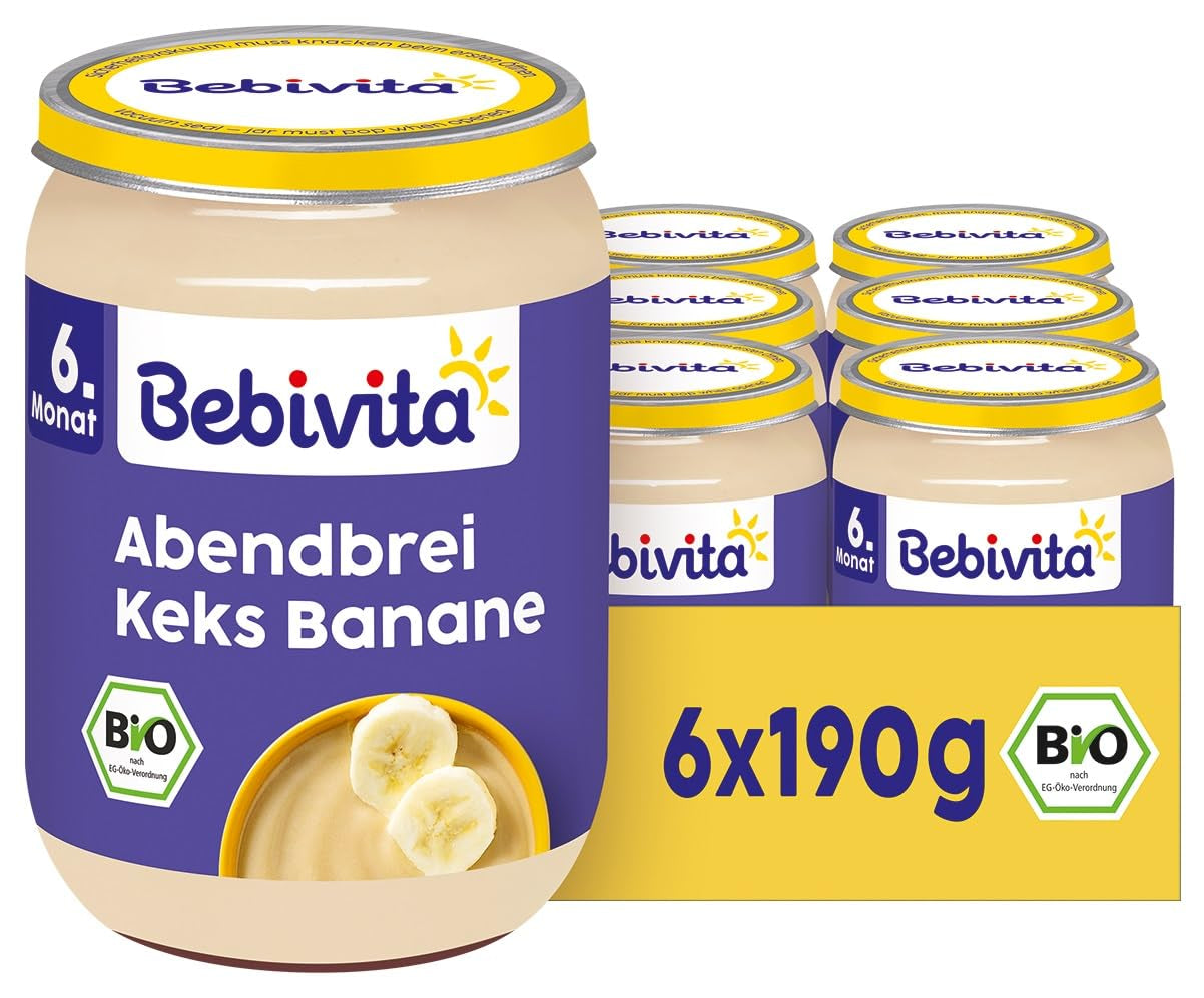 Kvällsgröt med kex och bananer, 190g, 6 st (6x190g)
