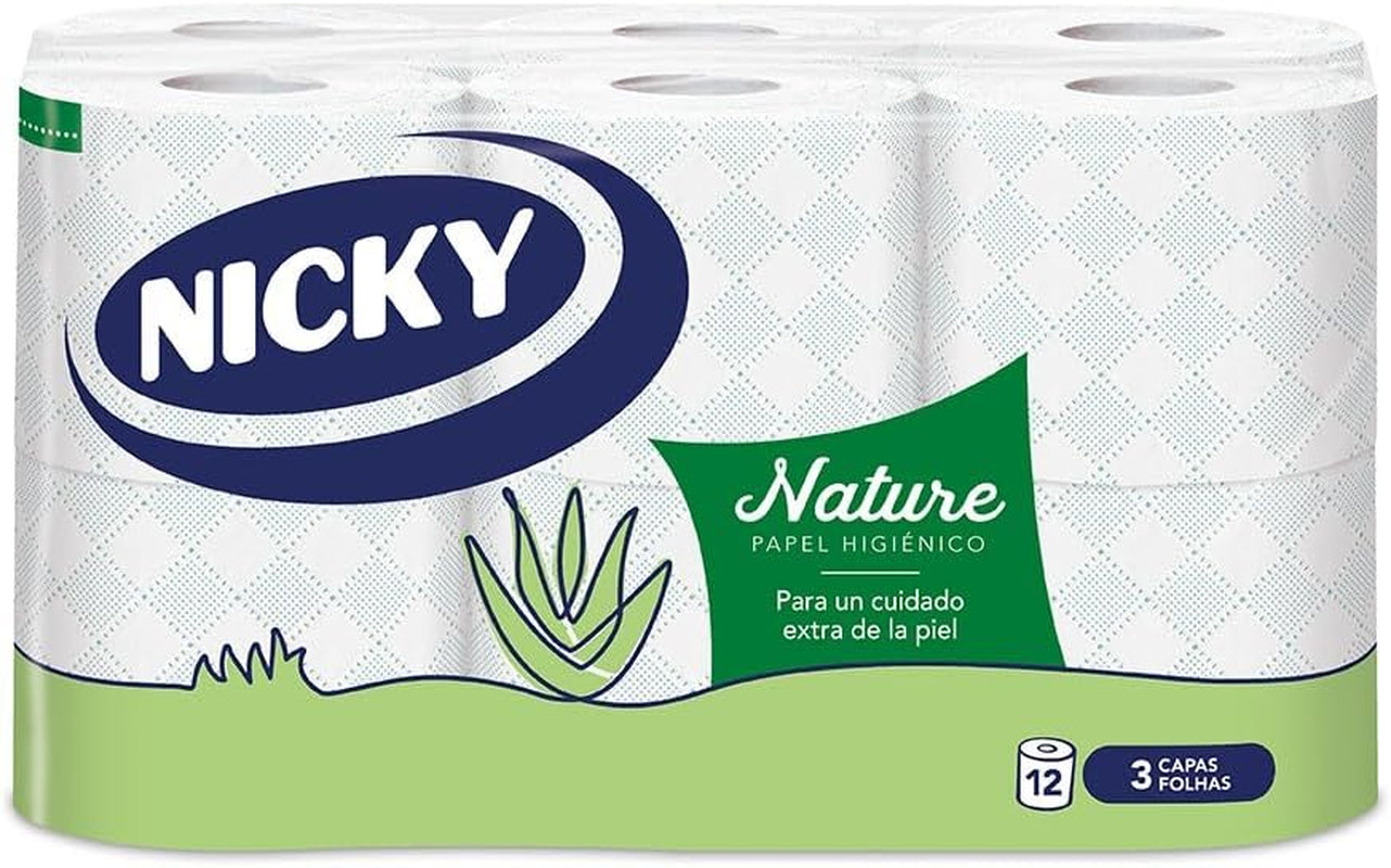 Naturtoalettpapper, 12 rullar, 3 lager