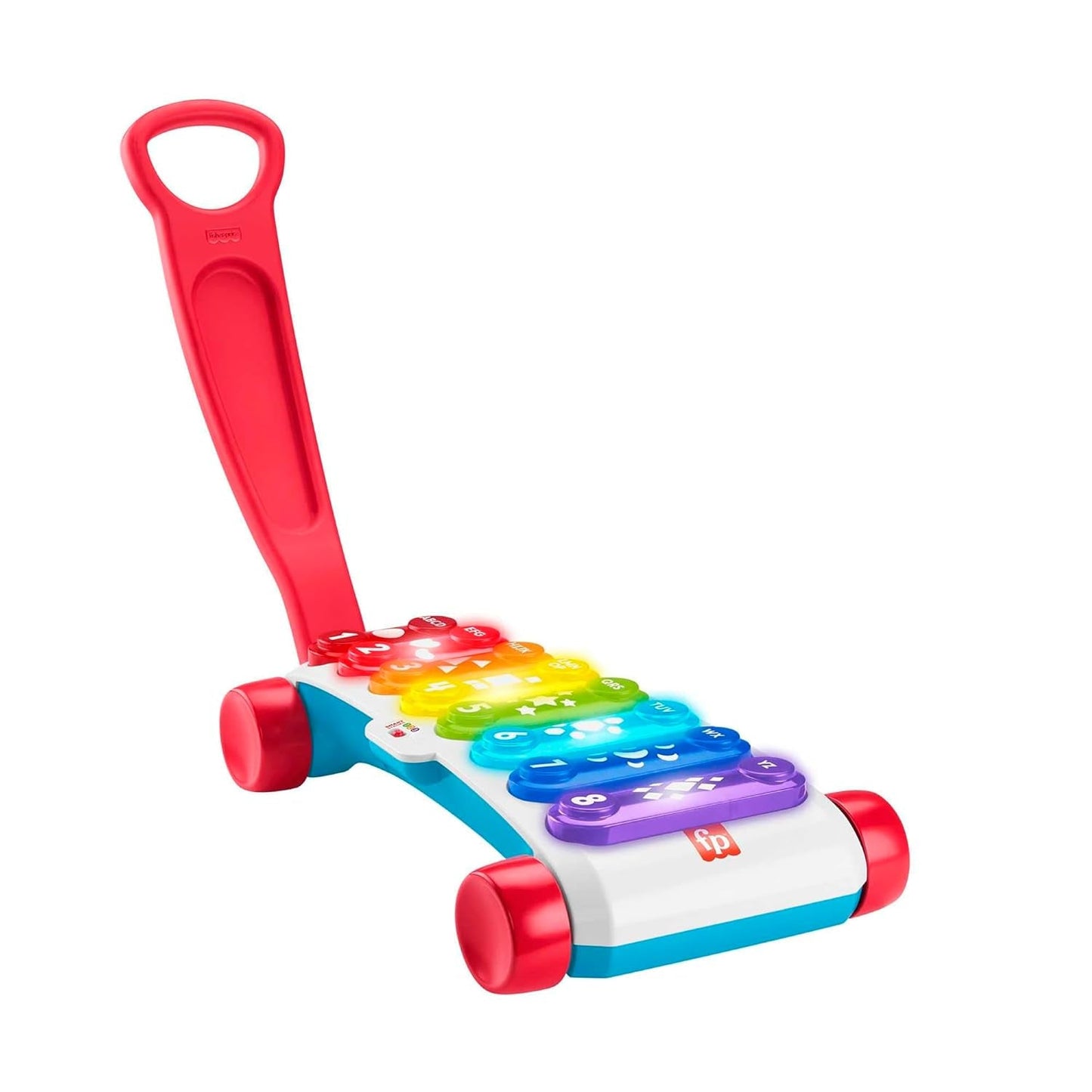 Fisher-Price Light-up jättexylofon - elektroniskt musikinstrument att dra tillsammans med sånger med lärande innehåll, för barn, småbarn från 9 månader, flerfärgad, version: franska, HJK40 Toys Bebe Naty Shop Inglese, Imballaggio Ridotto