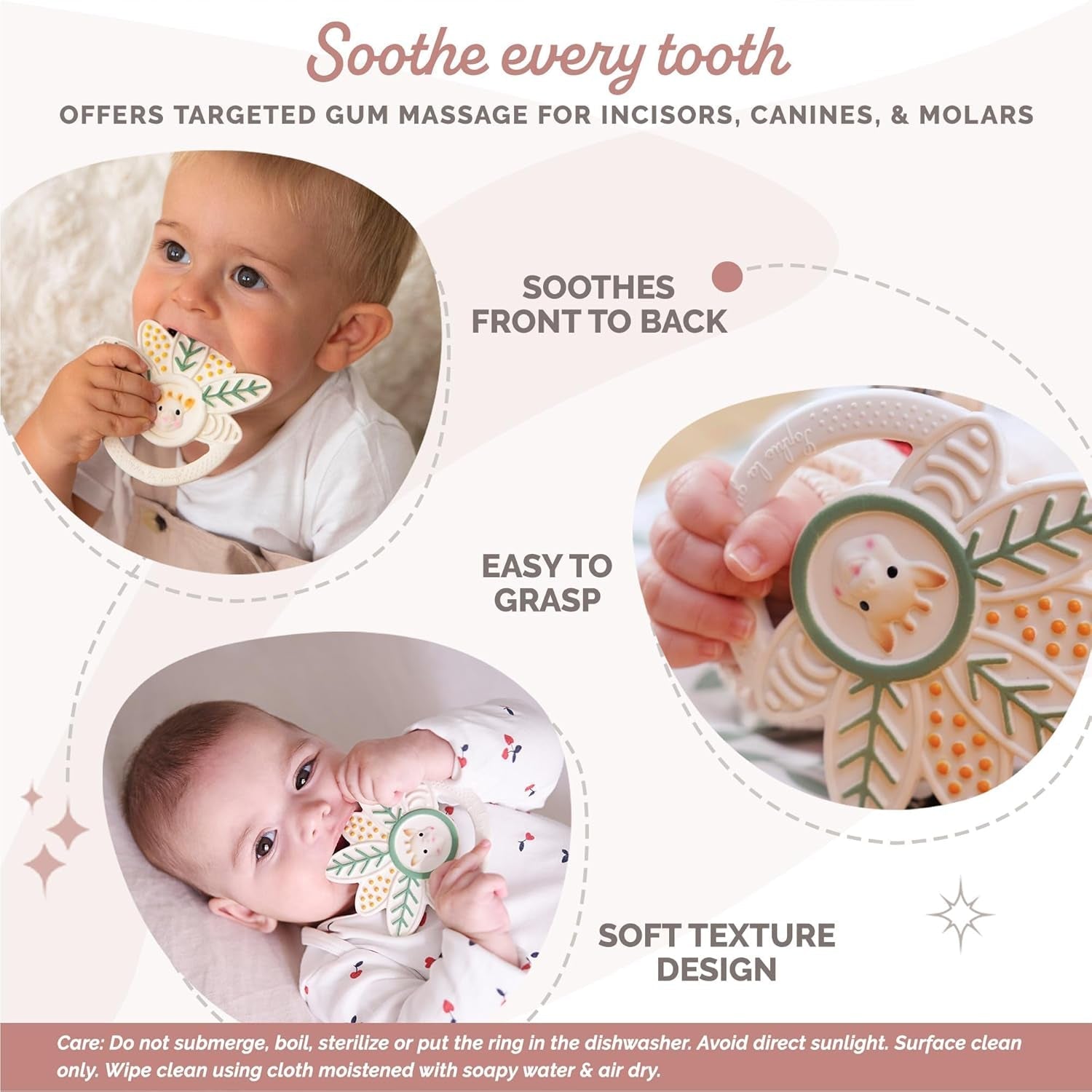 Sophie the Giraffe - Tandring med tusen löv Sophie the Giraffe - Tuggleksak - Gummi - Olika texturer - För spädbarn från 0 månader