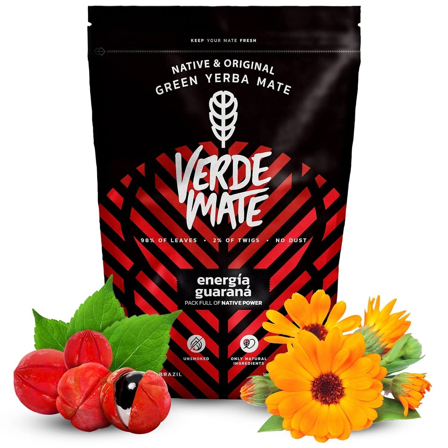 Herbal Yerba Mate Tea Set | Yerba Mate med örter | Green Mate Green Energy Guarana, Guayusa Jazmin, Sarsaparilla | Brazilian Green Yerba Mate | 3X500G
