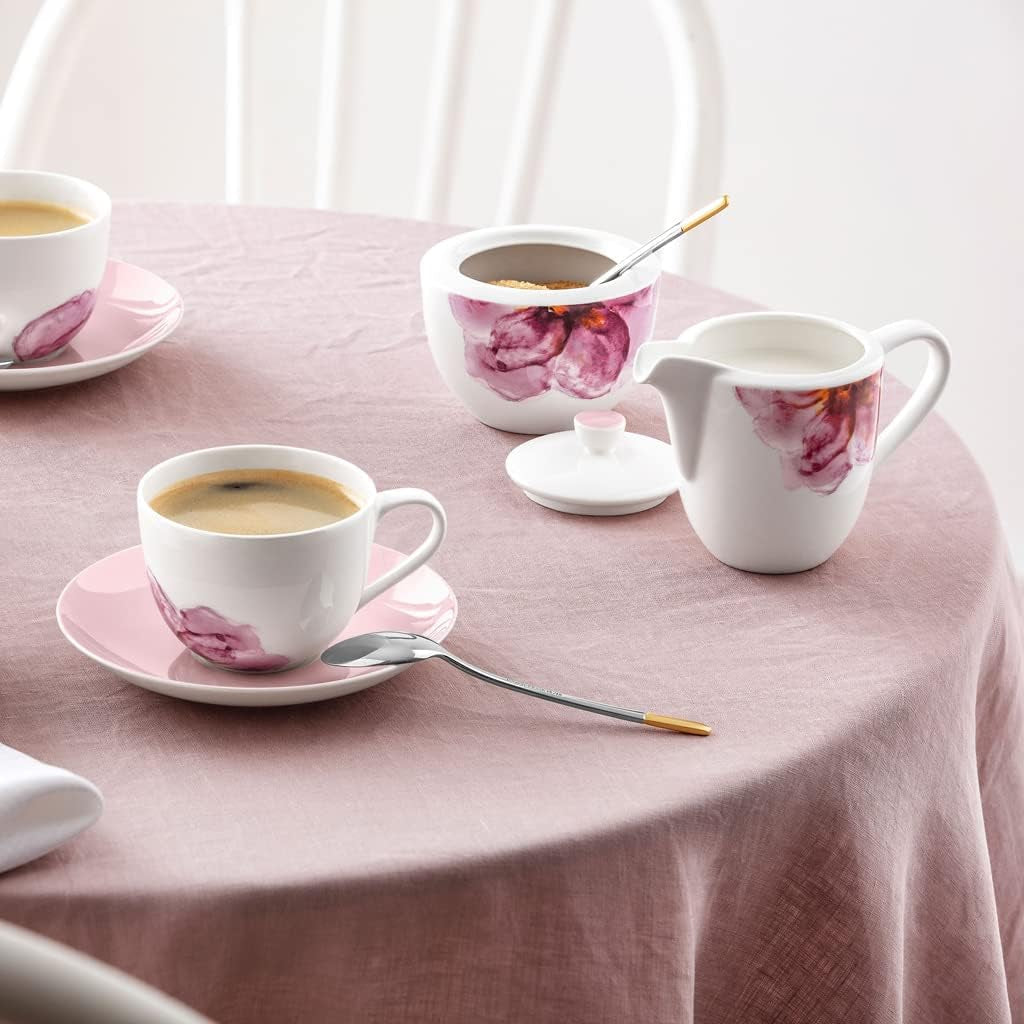 Villeroy & Boch - Rose Garden Milk Mug, 280 ml, Premium Porslin, vit/rosa