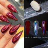 Chrome Nail Powder Aurora Ice Shimmer Chrome Pigment Powder 4ST Chrome Powder Nägel Nail Art Nageldesign