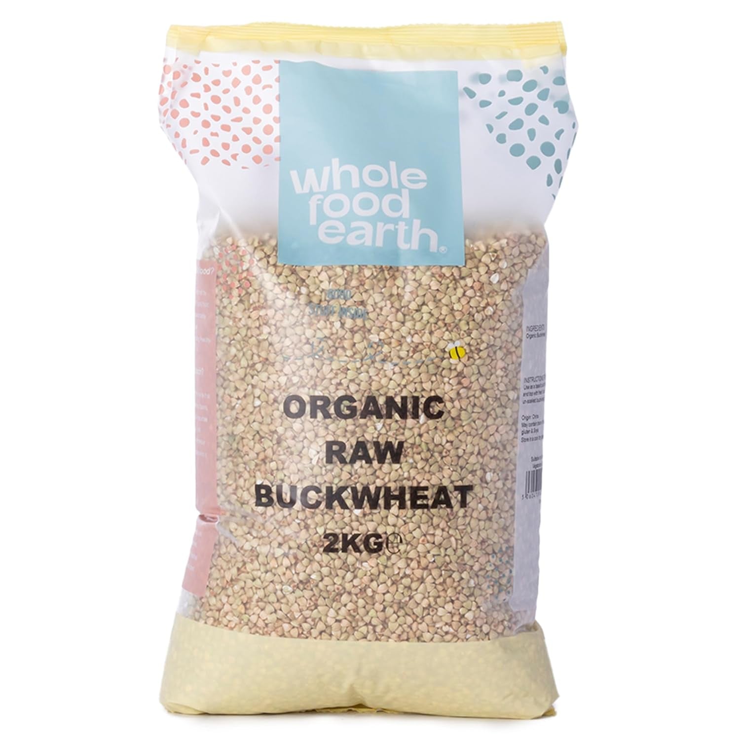 Wholefood Earth Organic Bovete - 3 kg - Icke-GMO - Vegansk - Hög i fiber - Certifierad organisk