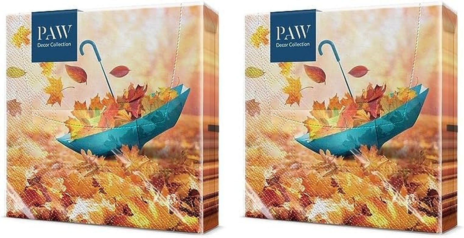 PAW - 3-lagers servetter (33 X 33 Cm) I 20 stycken I Perfekt för födelsedagar, fester, datum I Höstbordsdekorationer I Färgglada pappersservetter - Solrosgula kronblad I Dansande solros