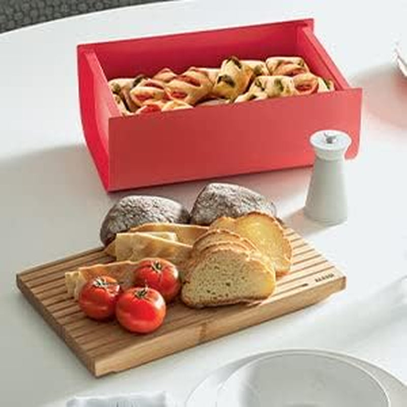 Alessi Mattina BG03 WG - Rostfri brödkorg med epoxiharts och bambuträ, varmgrå Matförvaringslådor Naty Shop