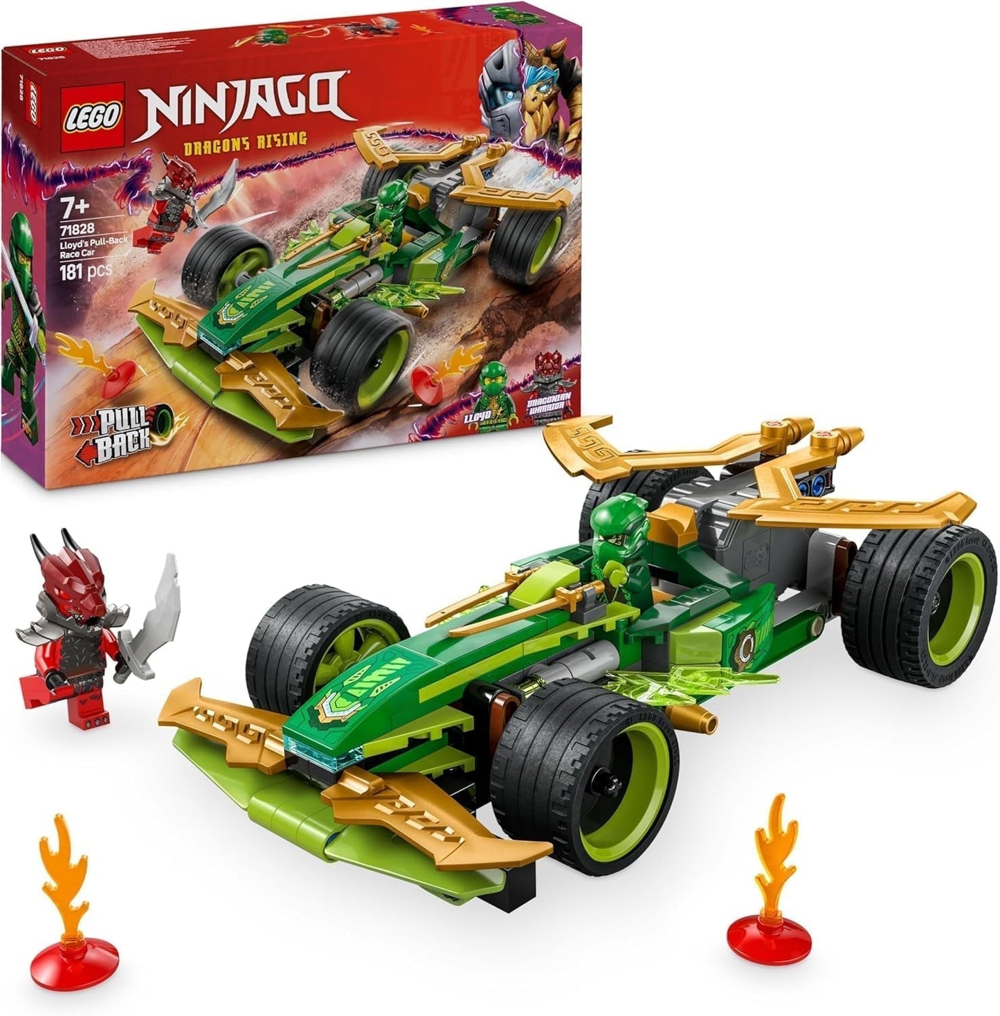 LEGO NINJAGO Lloyd's Action Speedster - Leksaksbyggarbil med 2 minifigurer för rollspel, byggleksak för barn - Present till pojkar och flickor 7 år 71828 Byggset Besuche den LEGO-Store Standardtitel
