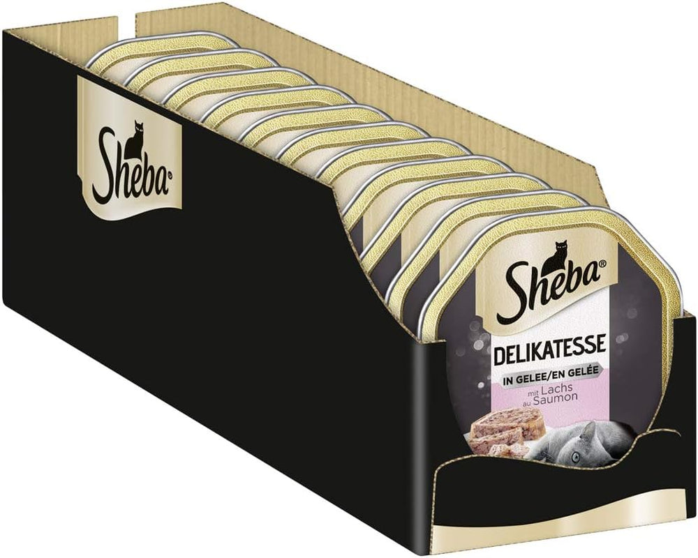 Sheba Wet Cat Food, delikatess i laxgelé, 2 x 11 x 85g