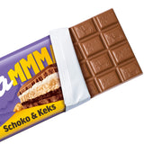 Milka Mmax choklad och kex – alpin mjölkchoklad med mjölkgräddefyllning och krispiga kexbitar – 300g