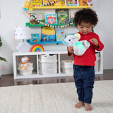 Bright Starts, Kram-a-bye babyelefantleksak med lampor, sånger, olika texturer och mer, flerfärgade Toys Bebe Naty Shop