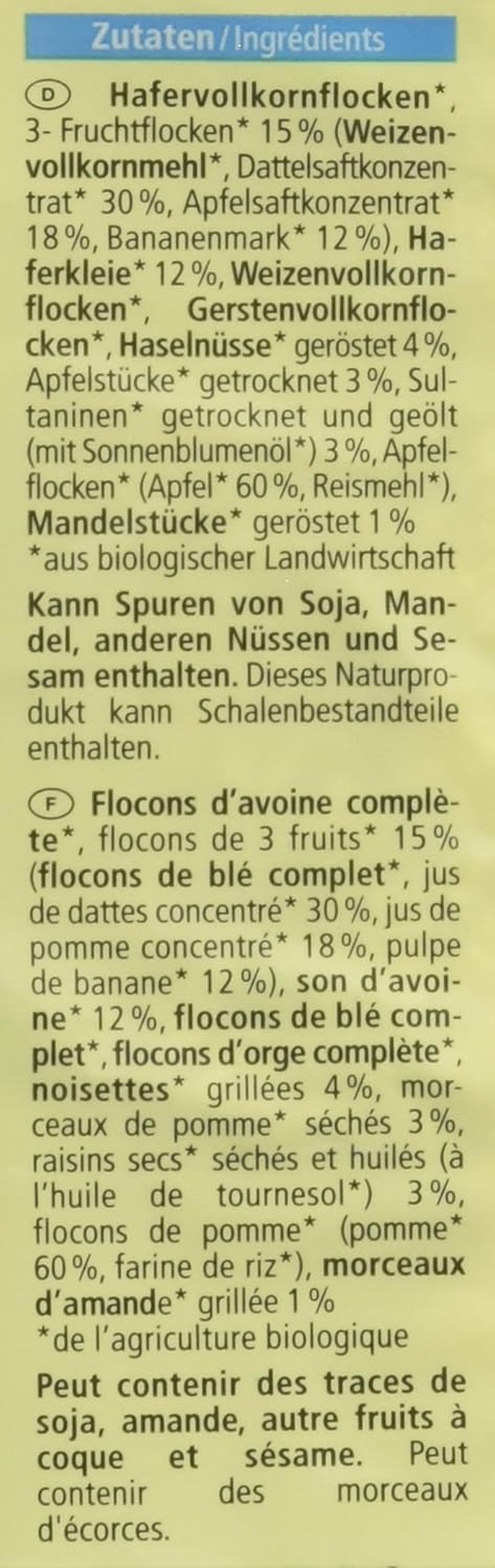 Ekologisk Bircher-müsli, vegansk (1 x 500 g)