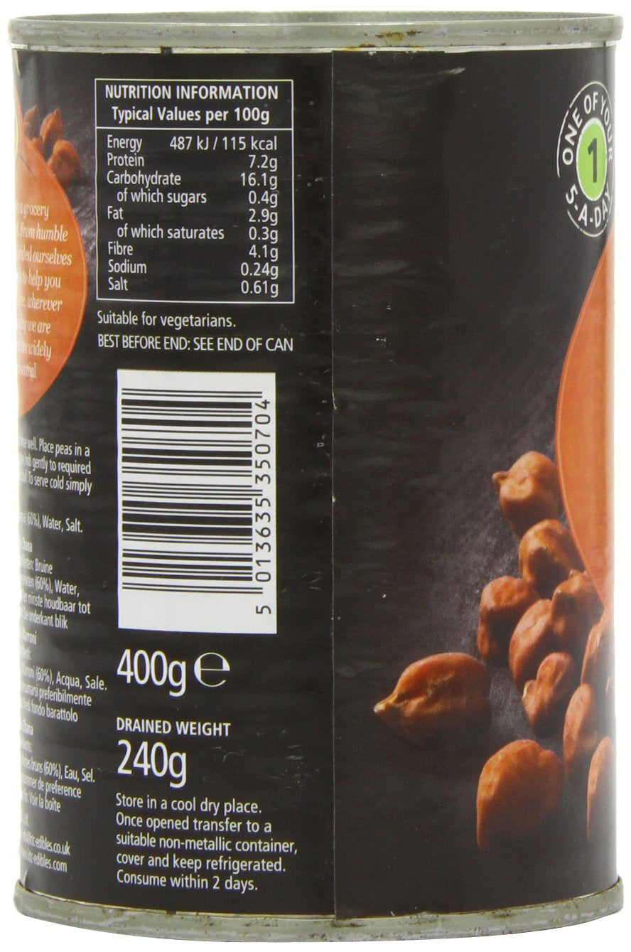 - Bruna kikärtor (på burk), förpackning om 12 st (12 x 400 g)