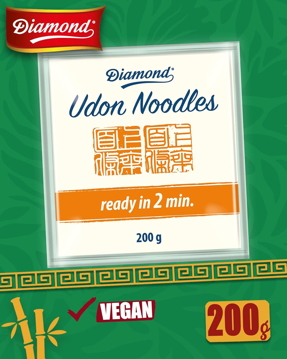 Udon nudlar DIAMOND, snabb och enkel beredning, vegetarisk, vegan - 1 x 200 g