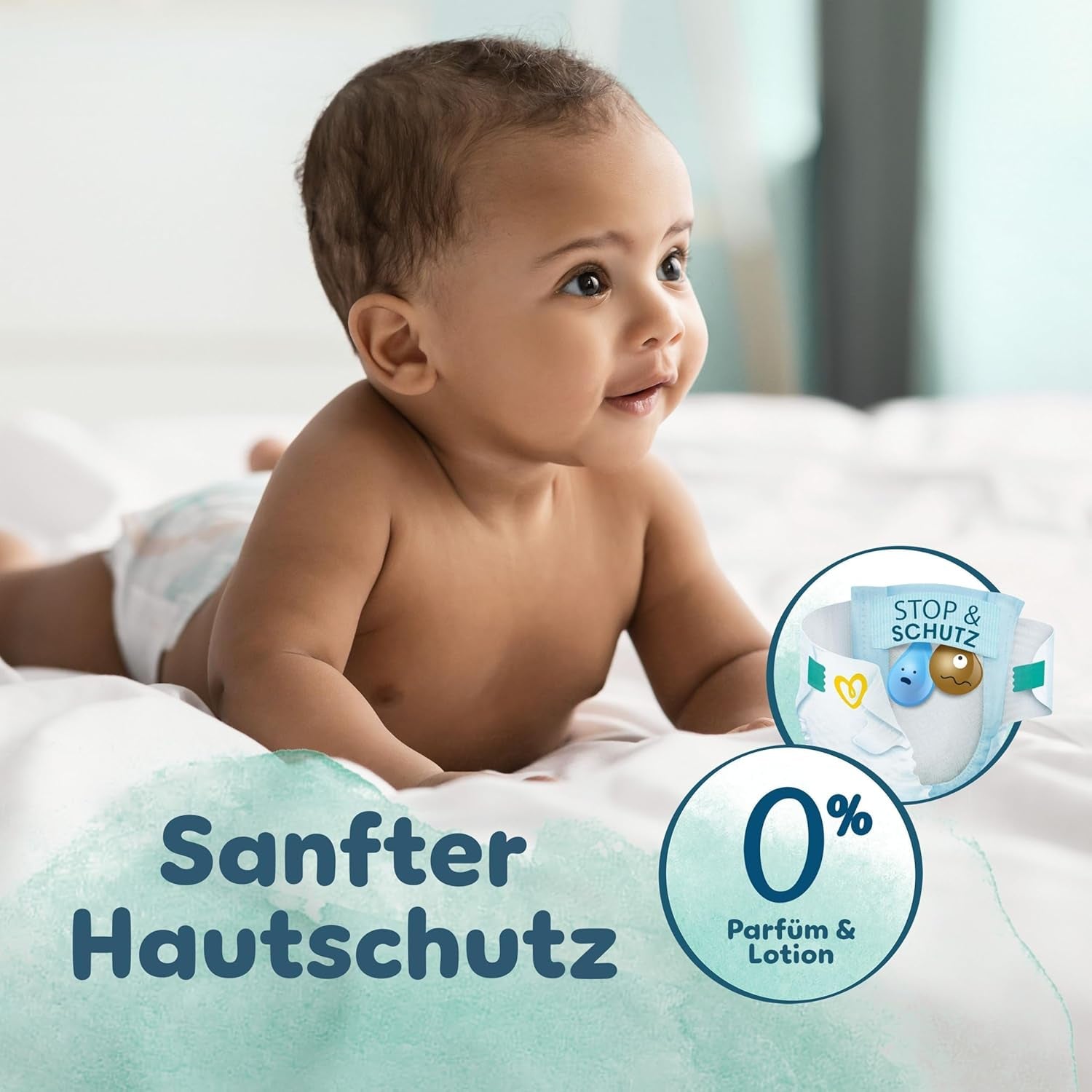 Pampers Harmony blöjor storlek 4, 174 blöjor, 9 kg-14 kg, skonsamt hudskydd med 100 % Pampers skydd