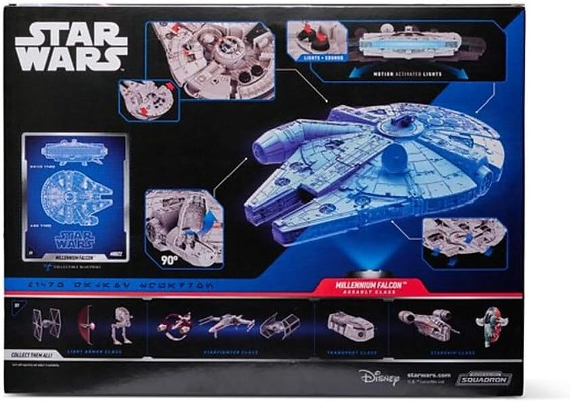 Star Wars Micro Galaxy Squadron SWJ0332 - Millennium Falcon 22,5 cm officiellt fordon med ljus, ljud och actionfigurer Naty Shop