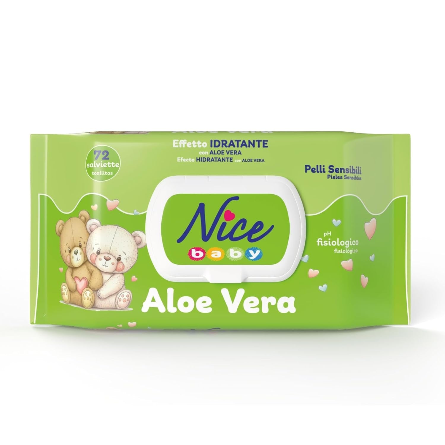 Rengöringsservetter för barn och bebisar - med aloe vera och arganolja - dermatologiskt testad - fysiologiskt pH-värde - maxiformat: paket med 72 våtservetter - Snyggt