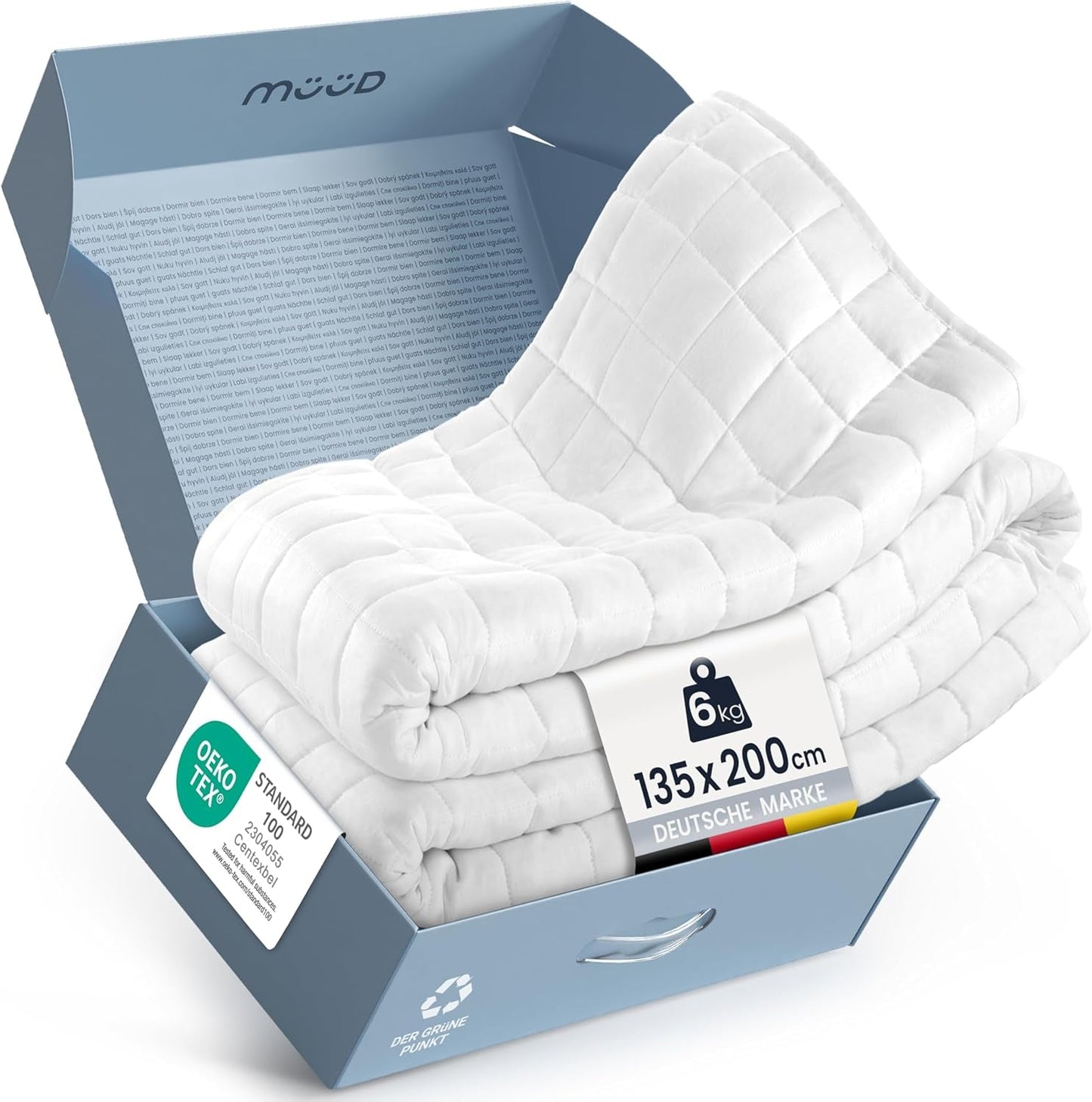7 kg terapeutisk filt I 135X200Cm I För vilsam sömn I Högkvalitativ viktfilt av ventilerande bomull I Stressreducerande och terapeutisk - Inklusive packbox med bärhandtag Sängar och filtar Besuche den mÃ¼Ã¼d-Store 135 X 200 Cm 6.