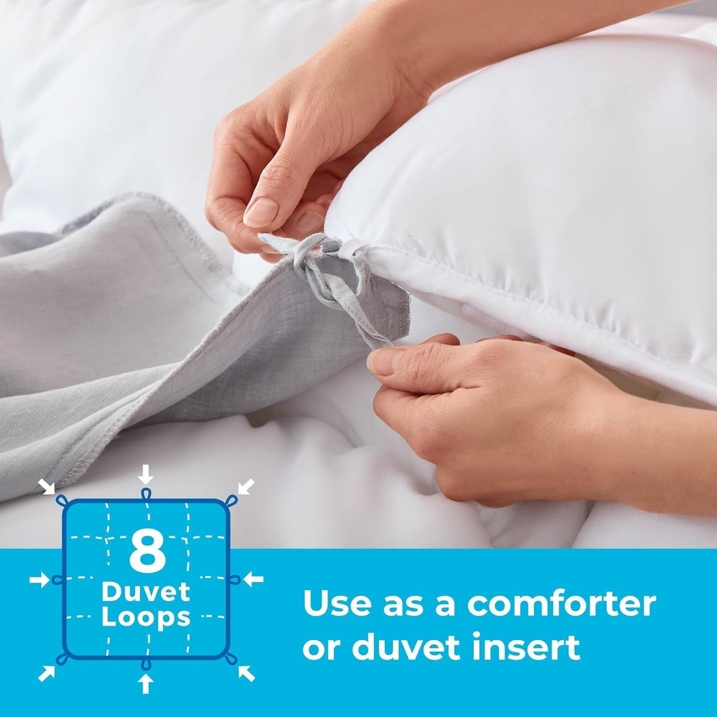 Linenspa helårstäcke - enkel mikrofibertäcke 10,5 Tog - Oeko-Tex, alternativt täcke med dun, vita Täcken och täcken Naty Shop