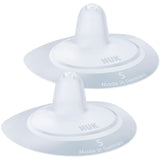 NUK nippelskydd | Amningsbröstskydd | Skyddar mot ömma bröstvårtor | Tunn silikon | Storlek S (16Mm) | 2 st Barnmat och amningstillbehör Naty Shop