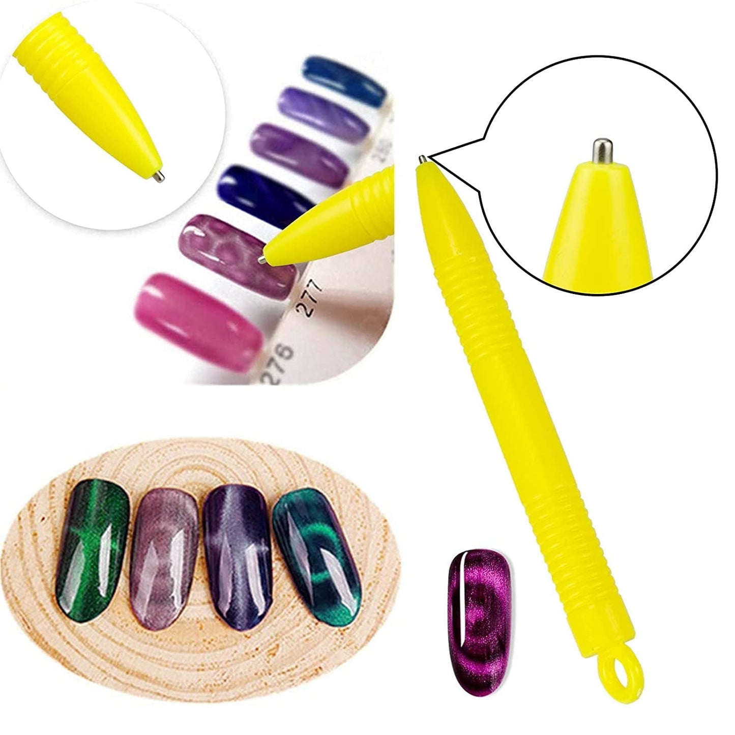 Nail Art Werkzeug Magnetstift, 10 Stück Nagel Magnet Stick Tool Set, Nagel Magnet Stift Und Starker Magnet Lager Punktierungsstifte Für DIY 3D Magnetics Katzenauge UV Gel Polnisch Nagel Kunst