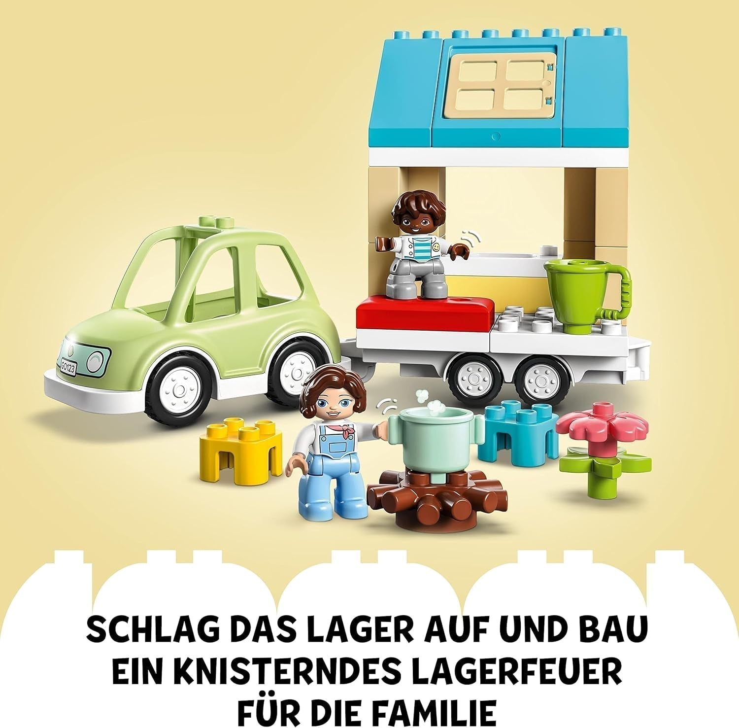 LEGO 10986 DUPLO At Home On Wheels, leksaksbil med stora klossar, figurer och leksaksbil för pojkar och flickor från 2 år, utvecklar finmotorik Byggset Besuche den LEGO-Store