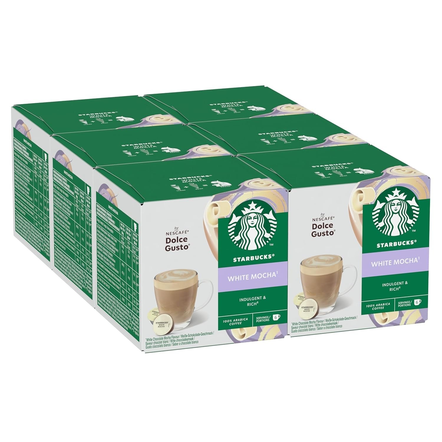 STARBUCKS White Mocha av Nescafé Dolce Gusto Kaffeekapseln 6 x 12 (72 Kapseln)