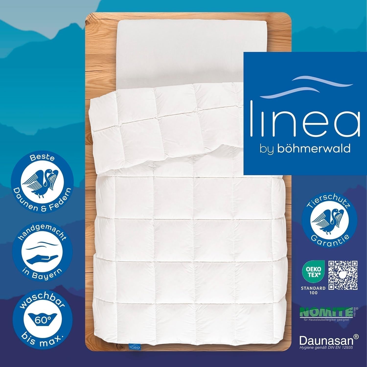 Comfort quilt, (90 puffar / 10 fjädrar), vit, 135 X 200 Cm Täcken och täcken Naty Shop