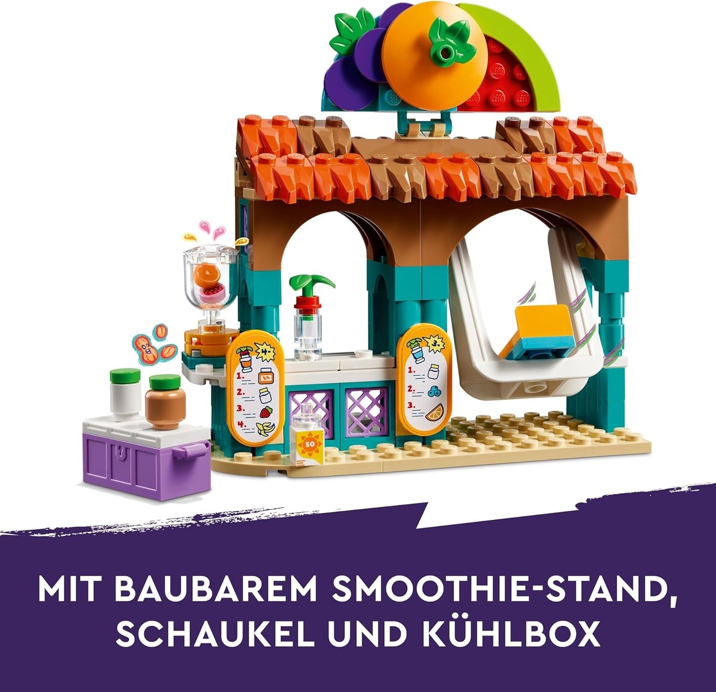 LEGO Friends Smoothieställ på stranden Rollspel Lekset Presentidé för flickor och pojkar 6 år med lekfigurer Sköldpadda och tillbehör Social utveckling Leksak 42625 Byggset Besuche den LEGO-Store