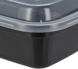 Relaxdays Meal Prep-lådor, set med 10, 2 fack, mikrovågsresistent, 800 ml, plastmatlåda med lock, svarta matförvaringslådor Naty Shop