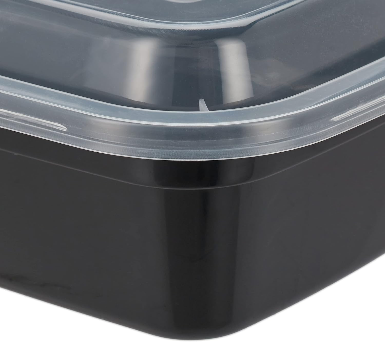 Relaxdays Meal Prep-lådor, set med 10, 2 fack, mikrovågsresistent, 800 ml, plastmatlåda med lock, svarta matförvaringslådor Naty Shop