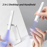 Denabuty UV-lampa för Gel Nagellack, Mini UV LED-lampa för Nagelbyte med stativ Tragbare Liten UV Nagellampa för Gel Nagellack, för Aushärten Von Nagelkleber & Nageltips Vit
