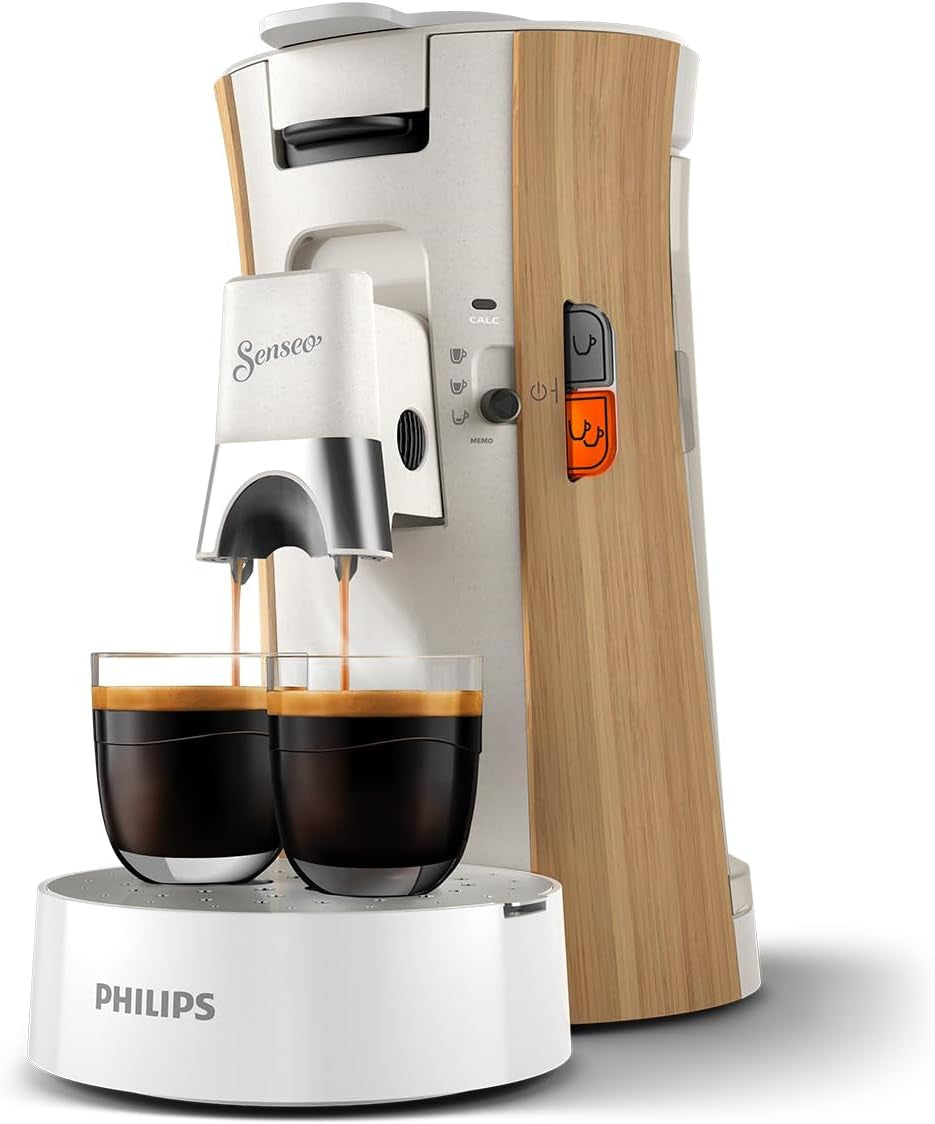 Espressomaskin med PHILIPS Senseo Select-kapslar - Intensity Plus, med Memo-funktion för 3 kaffespecialiteter, Crema Plus, ekologisk produkt, hög kvalitet, silkesvit (CSA240/05)